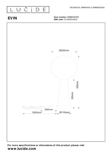 Lucide EVIN - Lampe de table - 1xE27 - Opalin - technique